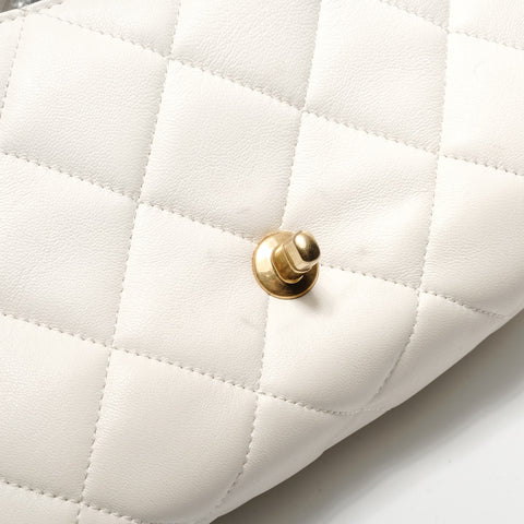 CHANEL Matelass 2-Way Top Handle Lambskin Bag Shoulder Bag white WS28781