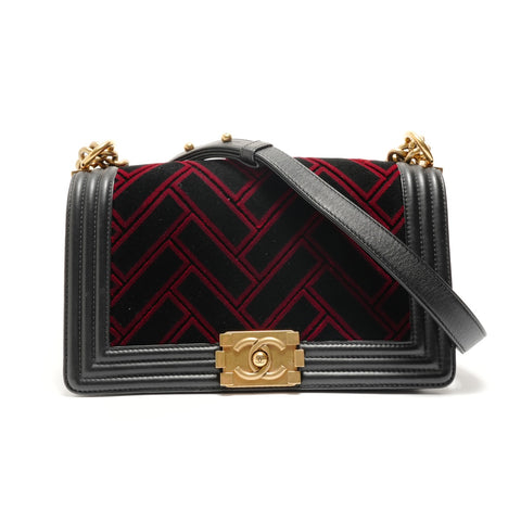 CHANEL Boy Chanel Velour, No. 23 Shoulder Bag black WS28782
