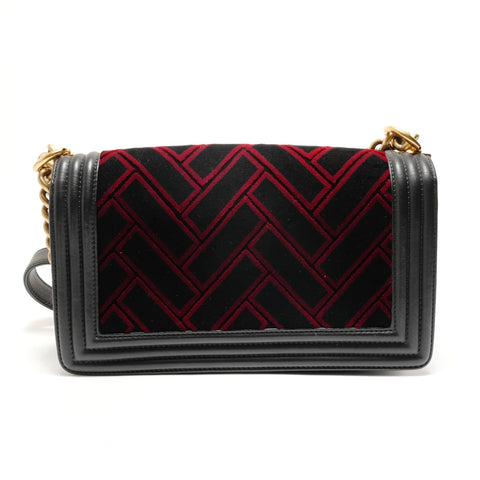 CHANEL Boy Chanel Velour, No. 23 Shoulder Bag black WS28782