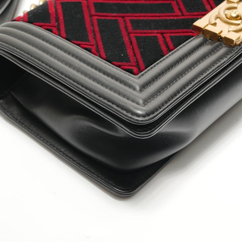 CHANEL Boy Chanel Velour, No. 23 Shoulder Bag black WS28782