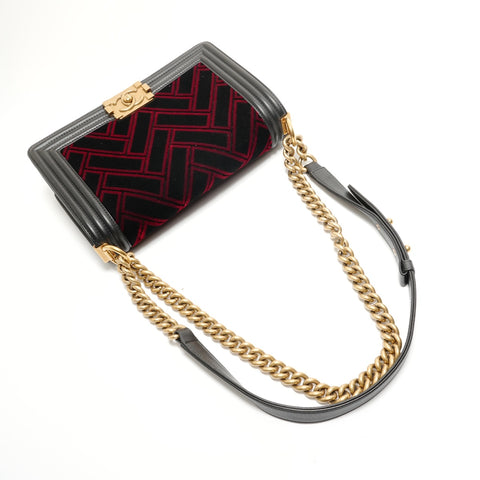 CHANEL Boy Chanel Velour, No. 23 Shoulder Bag black WS28782