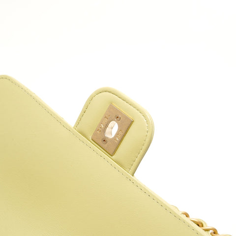 CHANEL Mini Matelass Lambskin Metal Matte Gold Shoulder Bag green WS28783