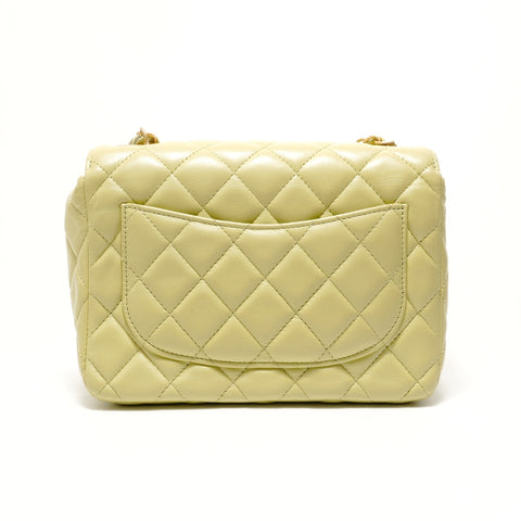 CHANEL Mini Matelass Lambskin Metal Matte Gold Shoulder Bag green WS28783