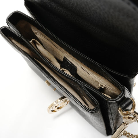 GUCCI Interlocking G Chain Handbag black WS28786