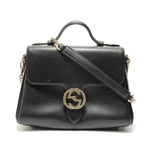 GUCCI Interlocking G Chain Handbag black WS28786