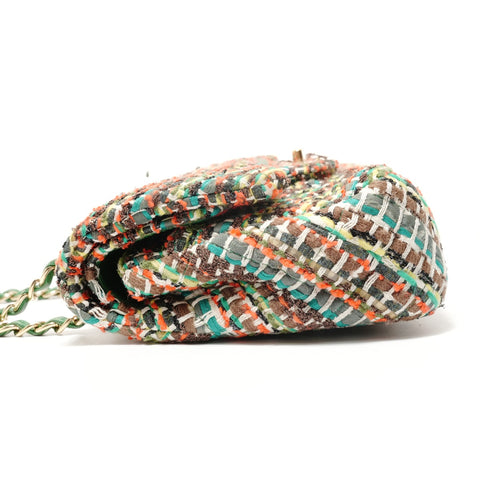 CHANEL Serial number 21, 2015 Matelass 25 Tweed Gold Metal Shoulder Bag multicolor WS28787