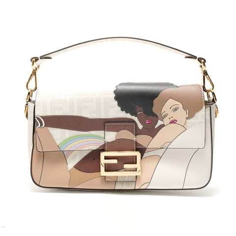 FENDI ZUCCA Coated Canvas Mamma Bucket Handbag multicolor WS28788