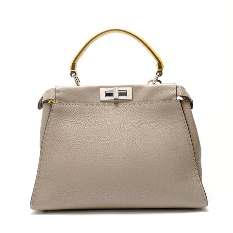 FENDI Peekaboo 2WAY Handbag gray WS28791