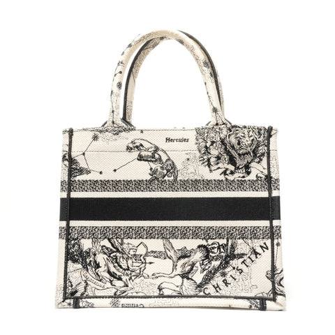 Christian Dior Book Tote Small Jacquard Canvas Tote Bag white WS28792