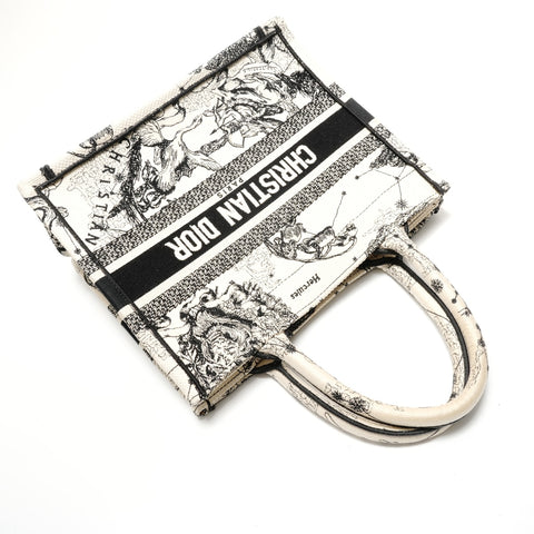 Christian Dior Book Tote Small Jacquard Canvas Tote Bag white WS28792