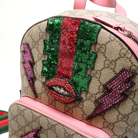 GUCCI GG Supreme Sequins Backpack  Daypack beige WS28793