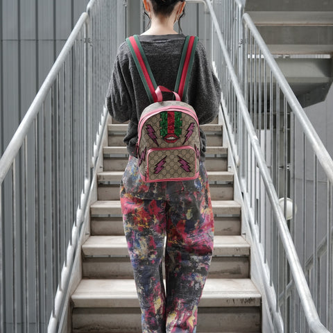 GUCCI GG Supreme Sequins Backpack  Daypack beige WS28793