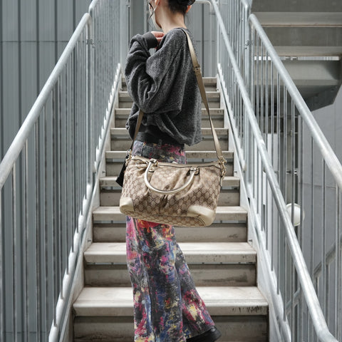 GUCCI GG canvas 2way Shoulder Bag beige WS28794