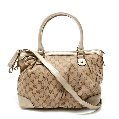 GUCCI GG canvas 2way Shoulder Bag beige WS28794
