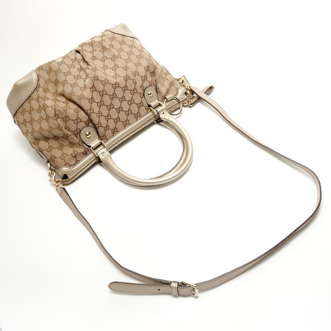 GUCCI GG canvas 2way Shoulder Bag beige WS28794