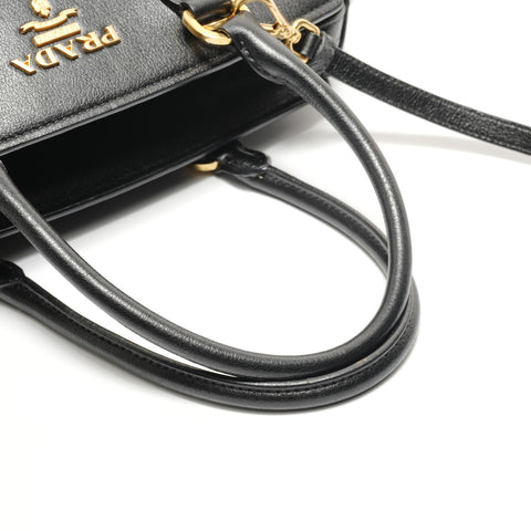 PRADA Logo Jacquard 2-Way Shoulder Bag black WS28797