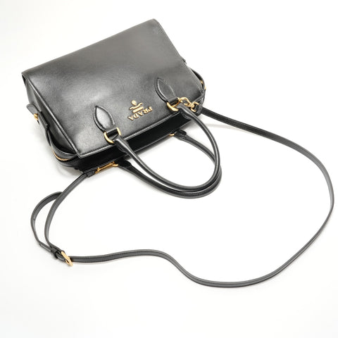 PRADA Logo Jacquard 2-Way Shoulder Bag black WS28797