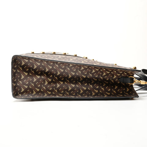 BURBERRY TB logo Handbag Brown WS28806