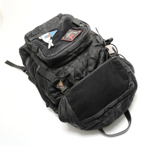 PRADA Velcro nylon Backpack  Daypack black WS28812