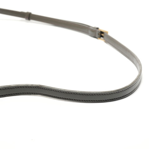 YVES SAINT LAURENT Quilted Gold Metal Shoulder Bag gray WS28815
