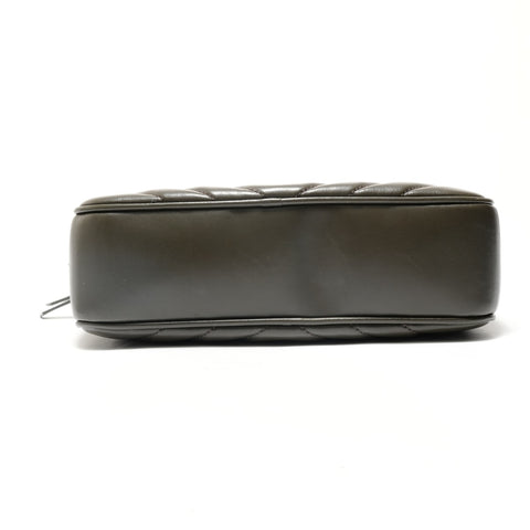 YVES SAINT LAURENT Quilted Gold Metal Shoulder Bag gray WS28815