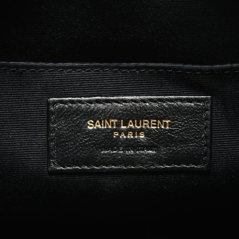 YVES SAINT LAURENT Quilted Gold Metal Shoulder Bag gray WS28815