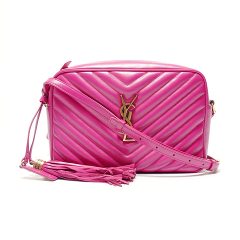 YVES SAINT LAURENT quilting Shoulder Bag pink WS28816