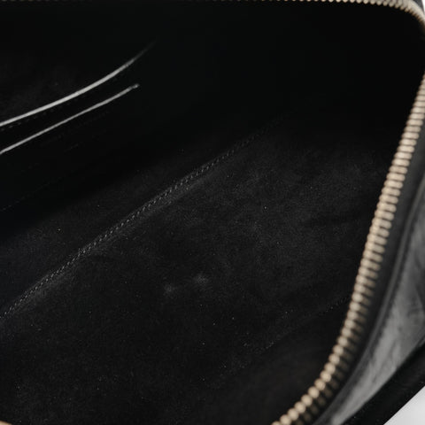 YVES SAINT LAURENT Baby Duffle Crocodile Embossed 2-Way Bag Handbag black WS28818