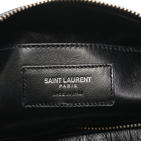 YVES SAINT LAURENT Baby Duffle Crocodile Embossed 2-Way Bag Handbag black WS28818