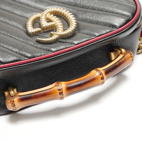 GUCCI GG Marmont Bamboo Shoulder Bag black WS28819