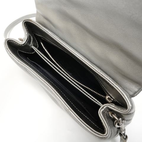YVES SAINT LAURENT SilverMetal Lulu Shoulder Bag Silver WS28820