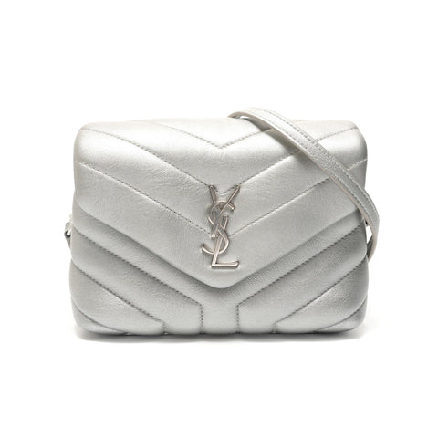 YVES SAINT LAURENT SilverMetal Lulu Shoulder Bag Silver WS28820