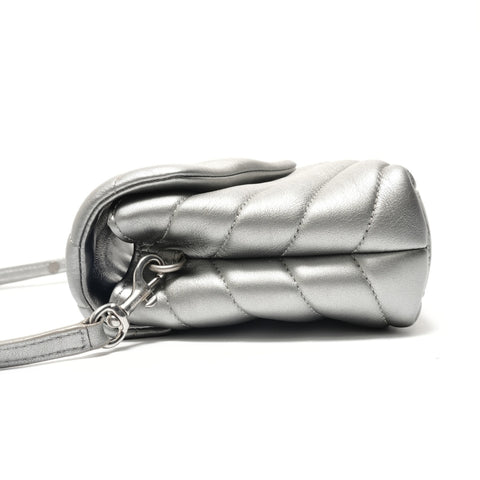 YVES SAINT LAURENT SilverMetal Lulu Shoulder Bag Silver WS28820