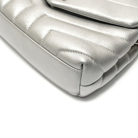 YVES SAINT LAURENT SilverMetal Lulu Shoulder Bag Silver WS28820