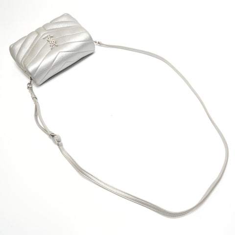 YVES SAINT LAURENT SilverMetal Lulu Shoulder Bag Silver WS28820