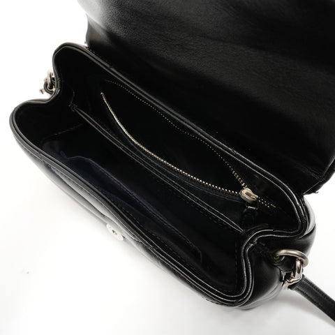 YVES SAINT LAURENT SilverMetal Lulu Shoulder Bag black WS28821