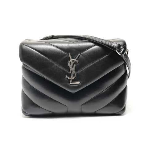 YVES SAINT LAURENT SilverMetal Lulu Shoulder Bag black WS28821