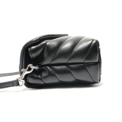 YVES SAINT LAURENT SilverMetal Lulu Shoulder Bag black WS28821