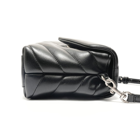 YVES SAINT LAURENT SilverMetal Lulu Shoulder Bag black WS28821
