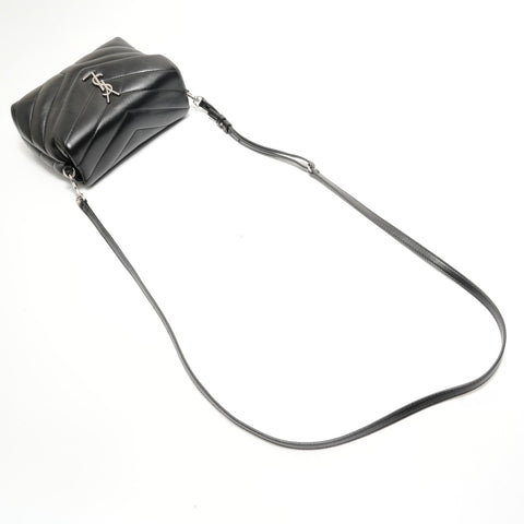 YVES SAINT LAURENT SilverMetal Lulu Shoulder Bag black WS28821