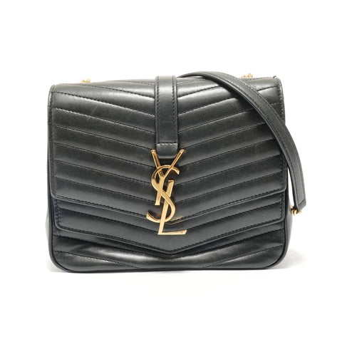 YVES SAINT LAURENT Sulpis Quilted Leather Shoulder Bag black WS28822