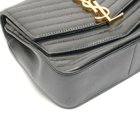 YVES SAINT LAURENT Sulpis Quilted Leather Shoulder Bag black WS28822