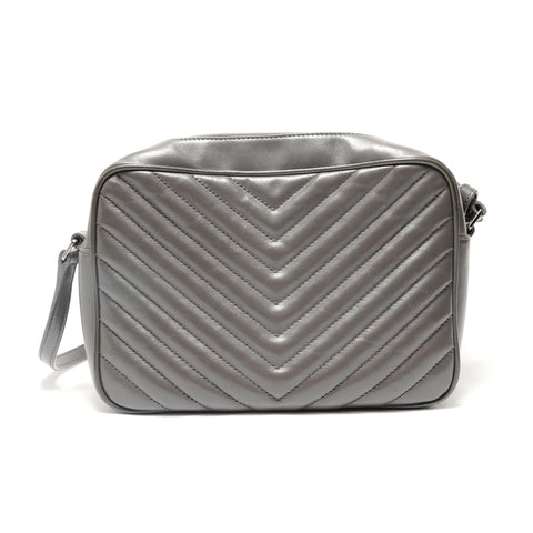 YVES SAINT LAURENT quilting Shoulder Bag gray WS28823