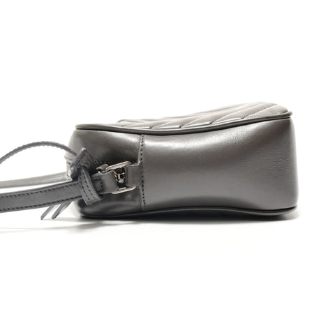 YVES SAINT LAURENT quilting Shoulder Bag gray WS28823