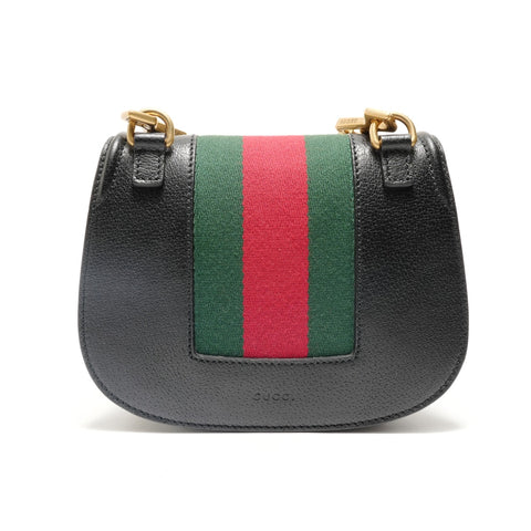 GUCCI Sherry Line Butterfly Rhinestone Shoulder Bag black WS28824