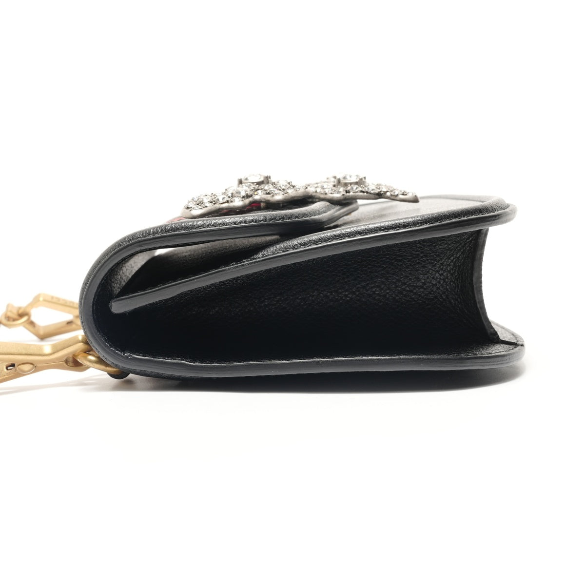 GUCCI Sherry Line Butterfly Rhinestone Shoulder Bag black WS28824 ...
