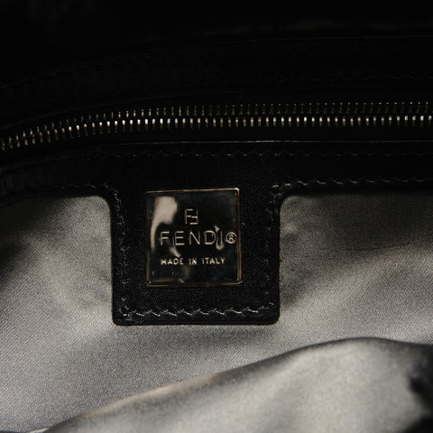 FENDI Mamma Bucket Lapin Fur Shoulder Bag black WS28825