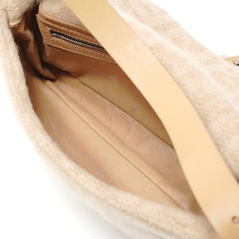 FENDI Zucca Pattern Mamma Bucket Shoulder Bag beige WS28826