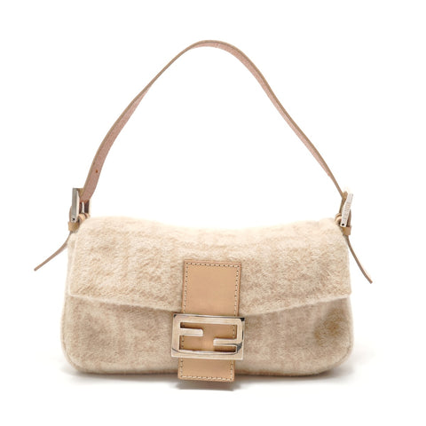 FENDI Zucca Pattern Mamma Bucket Shoulder Bag beige WS28826