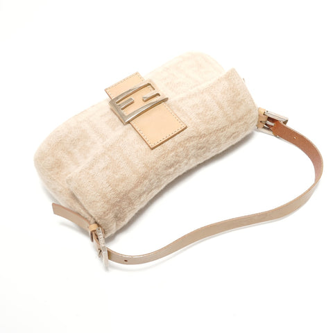 FENDI Zucca Pattern Mamma Bucket Shoulder Bag beige WS28826